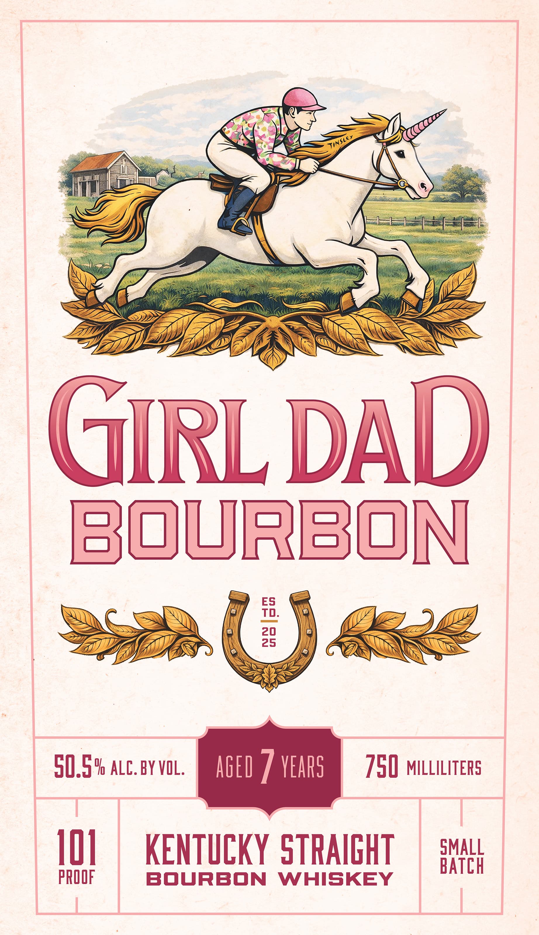 Girl Dad Bourbon bottle label