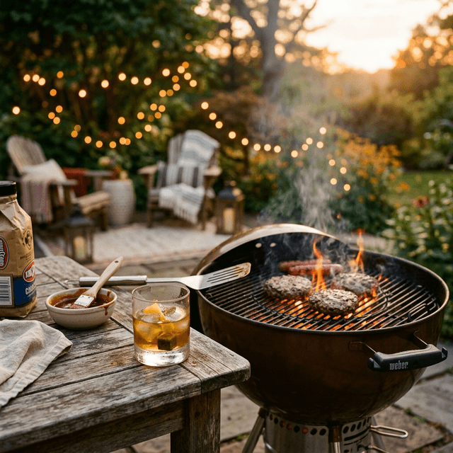 Backyard grilling with bourbon