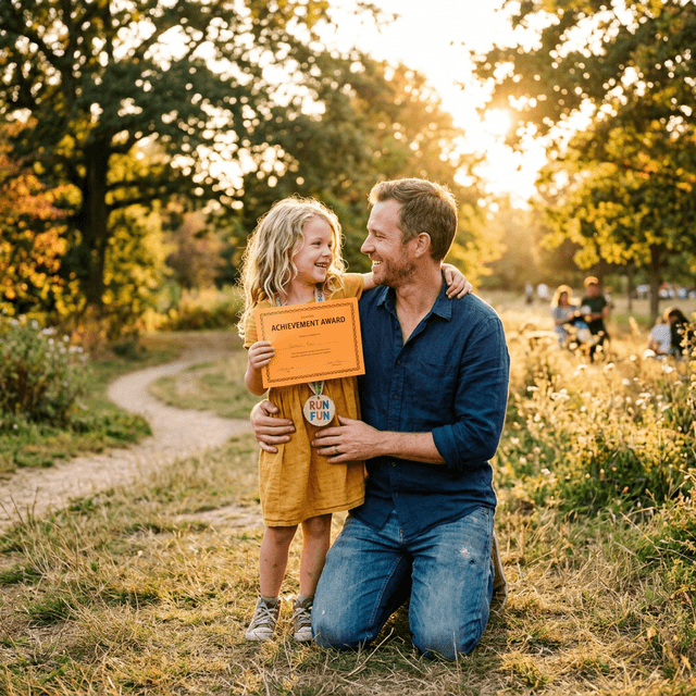 Father and daughter sharing a proud moment